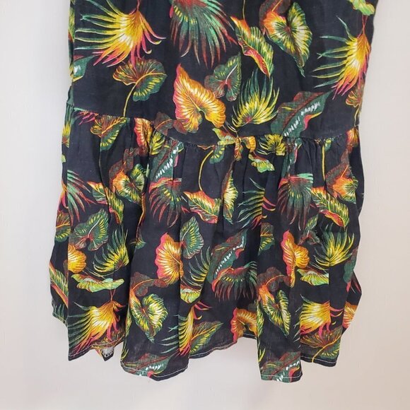 NWT Vanessa Alexandra Linen Off the Shoulder Tiered Midi Dress Tropical Print XS - Picture 6 of 6